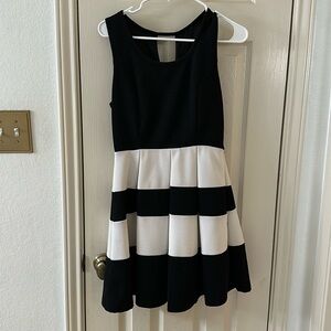 Black and white striped dress size Medium